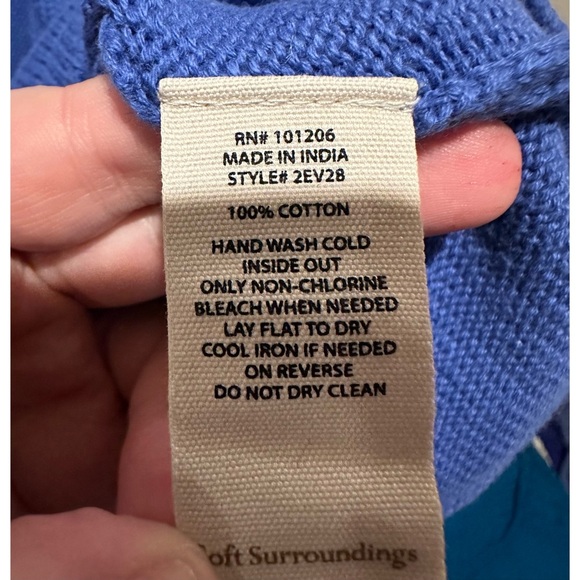 Soft Surroundings Womens Cable Accents Pullover Sweater Size Small - Cobalt Blue - Picture 5 of 5